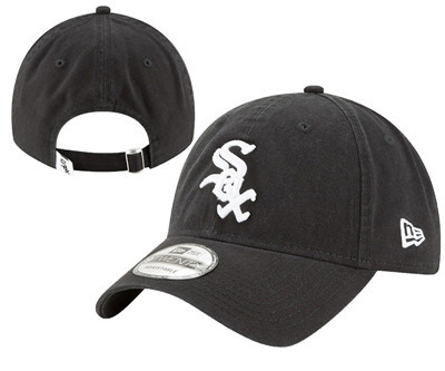 White Sox Team Logo Black Peaked Adjustable Hat YD