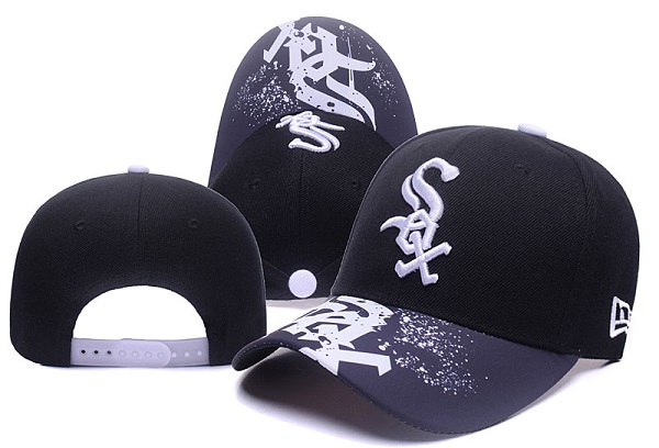 White Sox Team Logo Black Snapback Adjustable Hat