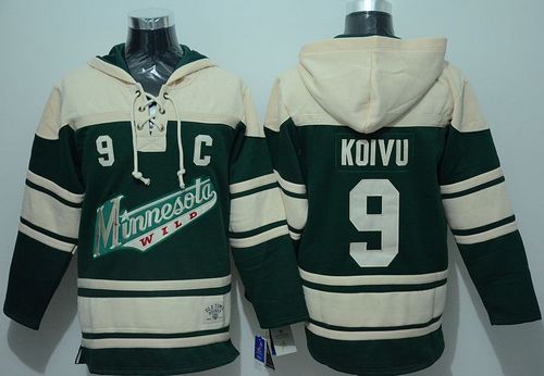 Wild #9 Mikko Koivu Green Sawyer Hooded Sweatshirt Stitched NHL Jersey Wild #9 Mikko Koivu Green Sawyer Hooded Sweatshirt Stitched NHL Jersey