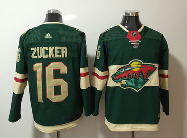 Wild 16 Jason Zucker Green Adidas Jersey