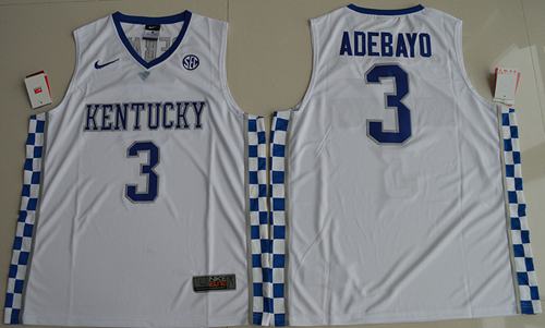 Wildcats #3 Edrice Adebayo White Basketball Elite Stitched NCAA Jersey Wildcats #3 Edrice Adebayo White Basketball Elite Stitched NCAA Jersey