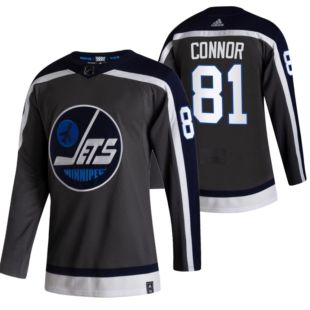 Winnipeg Jets #81 Kyle Connor Black Men's Adidas 2020-21 Reverse Retro Alternate NHL Jersey Winnipeg Jets #81 Kyle Connor Black Men's Adidas 2020-21 Reverse Retro Alternate NHL Jersey