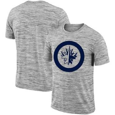 Winnipeg Jets 2018 Heathered Black Sideline Legend Velocity Travel Performance T-Shirt