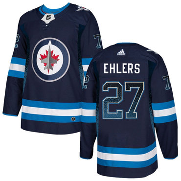 Winnipeg Jets 27 Nikolaj Ehlers Navy Drift Fashion Adidas Jersey