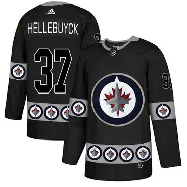 Winnipeg Jets 37 Connor Hellebuyck Black Team Logos Fashion Adidas Jersey Winnipeg Jets 37 Connor Hellebuyck Black Team Logos Fashion Adidas Jersey