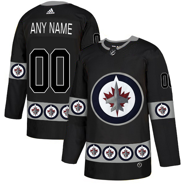 Winnipeg Jets Black Men's Customized Team Logos Fashion Adidas Jersey Winnipeg Jets Black Men's Customized Team Logos Fashion Adidas Jersey