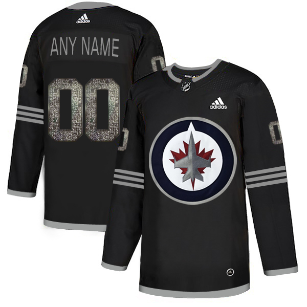 Winnipeg Jets Black Shadow Logo Print Men's Customized Adidas Jersey Winnipeg Jets Black Shadow Logo Print Men's Customized Adidas Jersey