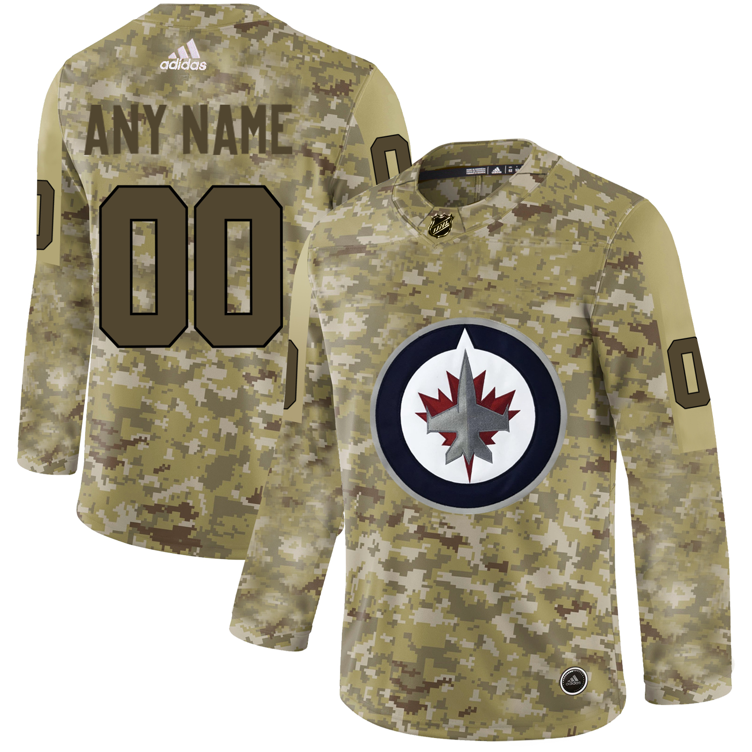 Winnipeg Jets Camo Men's Customized Adidas Jersey Winnipeg Jets Camo Men's Customized Adidas Jersey