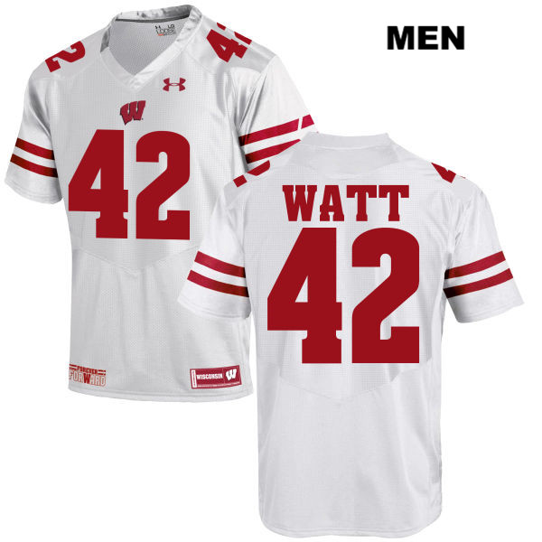 Wisconsin Badgers #42 T.J. Watt Whtie Under Armour Stitched NCAA Jersey