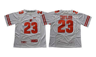 Wisconsin Badgers 23 Jonathan Taylor White College Football Jersey