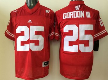 Wisconsin Badgers 25 Melvin Gordon III Red College Football Jersey