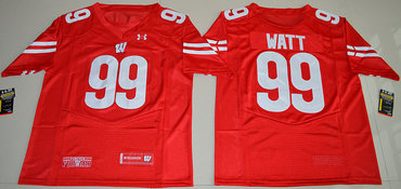 Wisconsin Badgers 99 J.J. Watt Red College Football Jersey