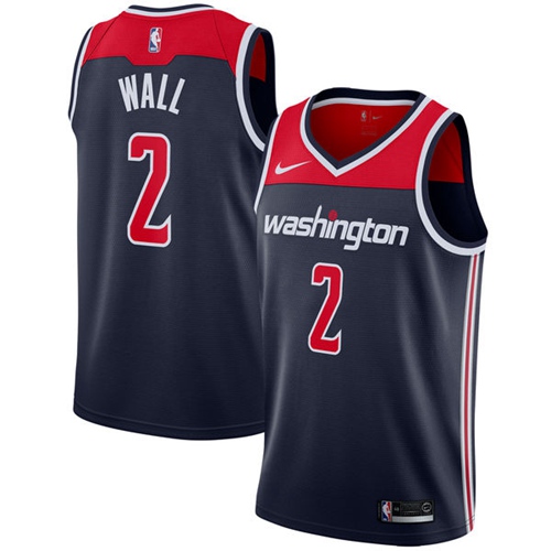 Wizards #2 John Wall Navy Blue NBA Swingman Statement Edition Jersey