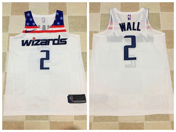 Wizards 2 John Wall White Nike Jersey