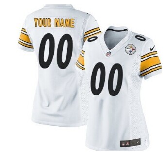 Wome'ns Nike Pittsburgh Steelers Customized White Jersey