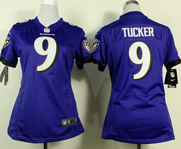 Womem's NEW Ravens #9 Justin Tucker Purple Team Color NFL New Elite Jersey