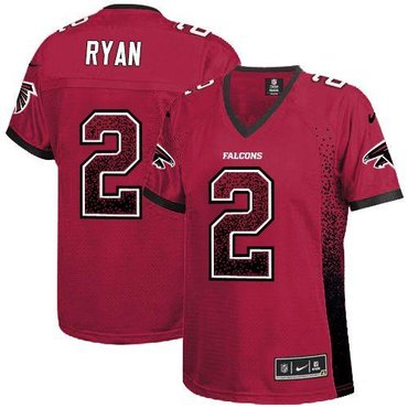 Women 2013 NEW Atlanta Falcons 2 Matt Ryan Drift Fashion Red Elite Jerseys