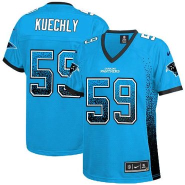 Women 2013 NEW Carolina Panthers 59 Luke Kuechly Blue Alternate Stitched NFL Elite Drift Fashion Jersey
