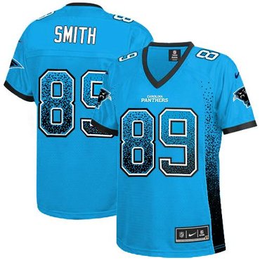 Women 2013 NEW Carolina Panthers 89 Steve Smith Blue Alternate Stitched NFL Elite Drift Fashion Jersey