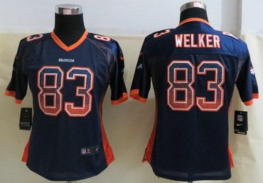 Women 2013 NEW NEW Denver Broncos 83 Wes Welker Drift Fashion Blue Elite Jersey