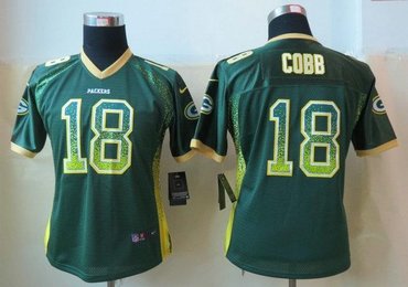 Women 2013 NEW NEW Green Bay Packers 18 Randall Cobb Drift Fashion Green Elite Jerseys