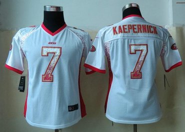 Women 2013 NEW NEW San Francisco 49ers 7 Colin Kaepernick Drift Fashion White Elite Jerseys