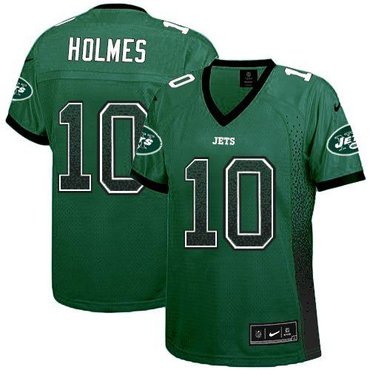 Women 2013 NEW New York Jets 10 Santonio Holmes Drift Fashion Green Elite Jerseys