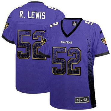 Women 2013 New Baltimore Ravens #52 Ray Lewis Purple Team Color Drift Fashion Elite Jerseys