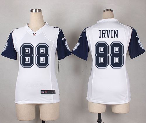 Women's  Nike Cowboys #88 Michael Irvin White Stitched NFL Elite Rush Jersey