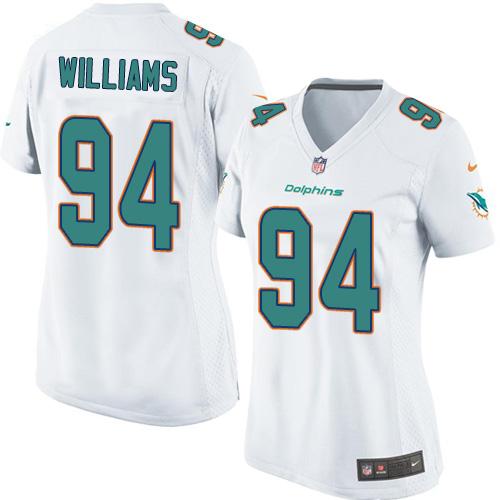 Women's  Nike Dolphins #94 Mario Williams White Stitched NFL Elite Jersey