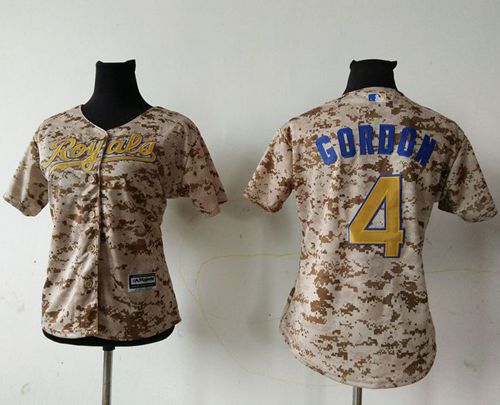 Women's Royals #4 Alex Gordon Camo Fashion Stitched MLB Jersey Women's Royals #4 Alex Gordon Camo Fashion Stitched MLB Jersey