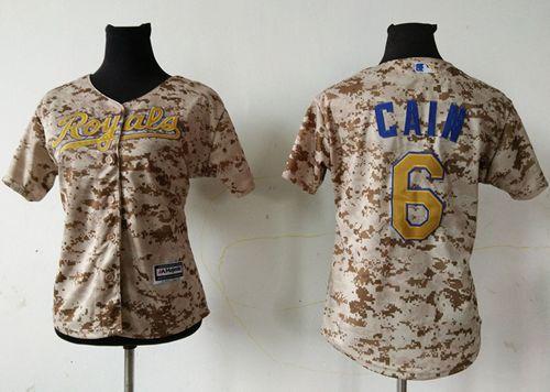Women's Royals #6 Lorenzo Cain Camo Fashion Stitched MLB Jersey Women's Royals #6 Lorenzo Cain Camo Fashion Stitched MLB Jersey