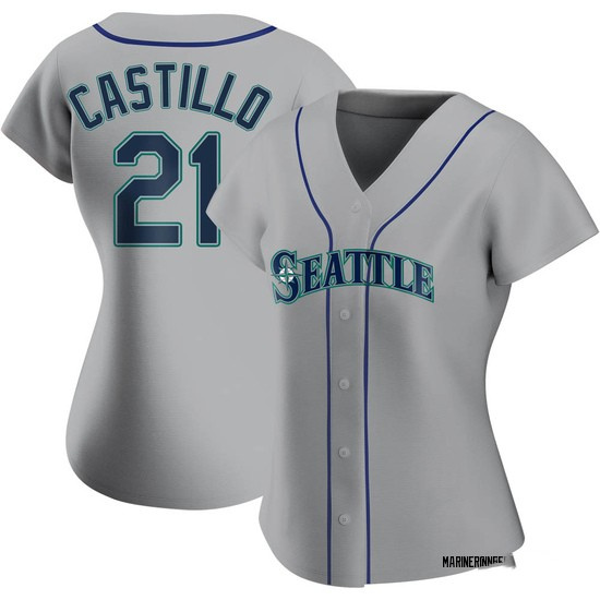 Women's Seattle Mariners #21 Luis Castillo Authentic Grey Alternate Jerseys Women's Seattle Mariners #21 Luis Castillo Authentic Grey Alternate Jerseys