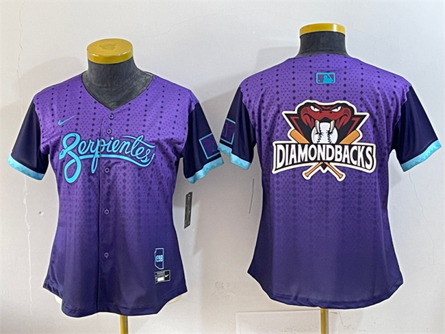 Women's Arizona Diamondbacks Team Big Logo Purple 2025 City Connect Limited Stitched Baseball Jersey(Run Small) 1 Women's Arizona Diamondbacks Team Big Logo Purple 2025 City Connect Limited Stitched Baseball Jersey(Run Small) 1