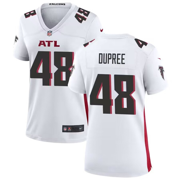 Women's Atlanta Falcons #48 Bud Dupree White Stitched Game Jersey(Run Small) Women's Atlanta Falcons #48 Bud Dupree White Stitched Game Jersey(Run Small)