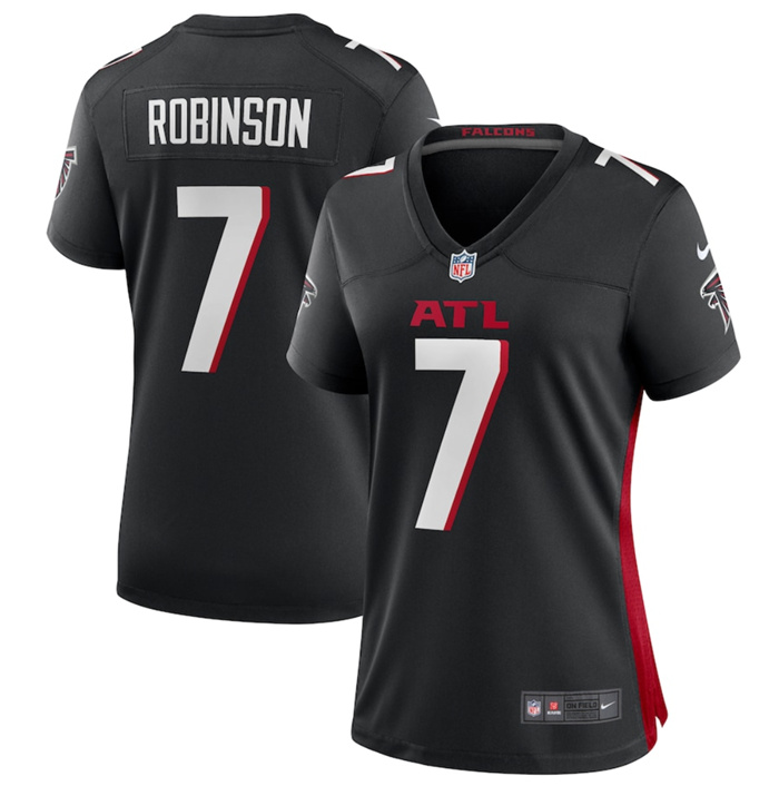 Women's Atlanta Falcons #7 Bijan Robinson Black Stitched Jersey(Run Small) Women's Atlanta Falcons #7 Bijan Robinson Black Stitched Jersey(Run Small)
