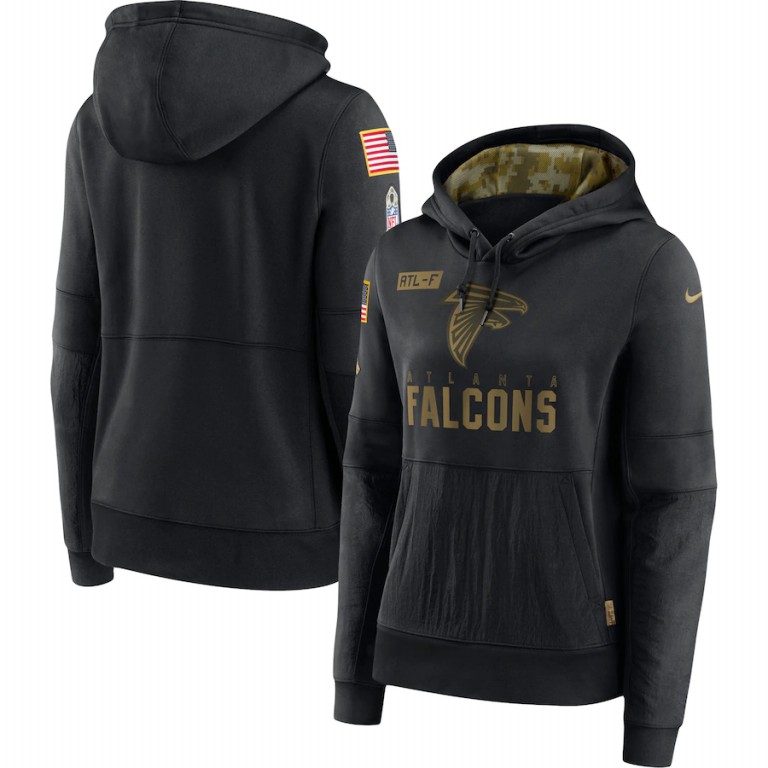 Women's Atlanta Falcons Nike 2020 Salute to Service Performance Pullover Hoodie Black Women's Atlanta Falcons Nike 2020 Salute to Service Performance Pullover Hoodie Black