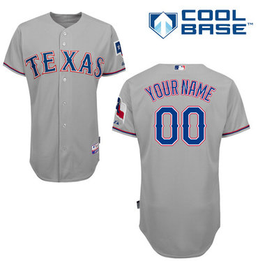 Women's Authentic Personalized Texas Rangers Gray Basball Jersey Women's Authentic Personalized Texas Rangers Gray Basball Jersey