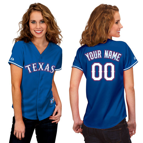 Women's Authentic Personalized Texas Rangers Navy Blue Basball Jersey Women's Authentic Personalized Texas Rangers Navy Blue Basball Jersey