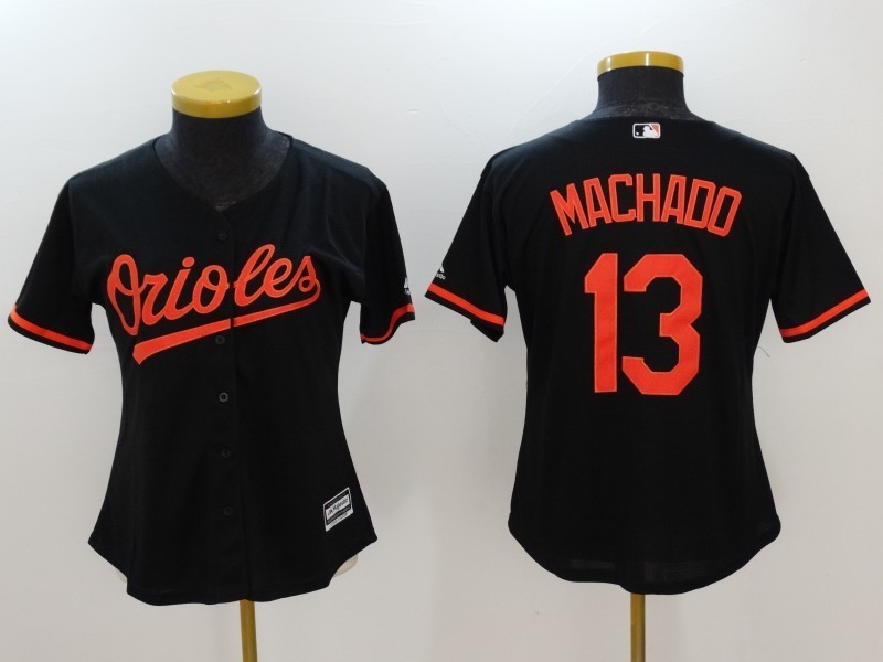 Women's Baltimore Orioles #13 Manny Machado Black Cool Base Stitched Jersey Women's Baltimore Orioles #13 Manny Machado Black Cool Base Stitched Jersey