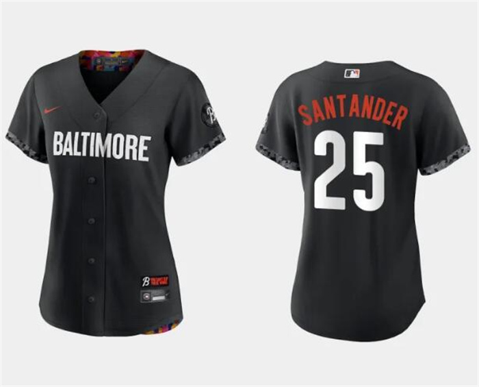 Women's Baltimore Orioles #25 Anthony Santander Black 2023 City Connect Stitched Baseball Jersey(Run Small) Women's Baltimore Orioles #25 Anthony Santander Black 2023 City Connect Stitched Baseball Jersey(Run Small)
