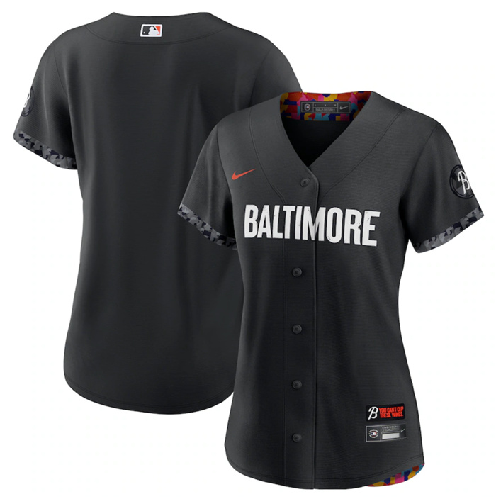 Women's Baltimore Orioles Blank Black 2023 City Connect Stitched Baseball Jersey(Run Small) Women's Baltimore Orioles Blank Black 2023 City Connect Stitched Baseball Jersey(Run Small)
