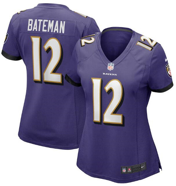Women's Baltimore Ravens #12 Rashod Bateman Purple Vapor Untouchable Limited Football Jersey(Run Small) Women's Baltimore Ravens #12 Rashod Bateman Purple Vapor Untouchable Limited Football Jersey(Run Small)