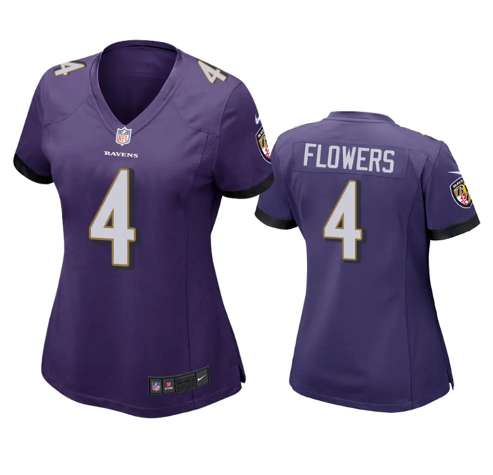 Women's Baltimore Ravens #4 Zay Flowers Purple Football Jersey(Run Small) Women's Baltimore Ravens #4 Zay Flowers Purple Football Jersey(Run Small)