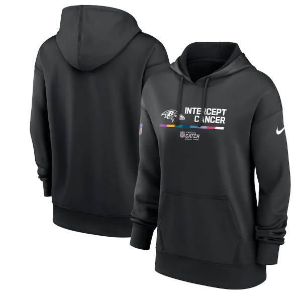 Women's Baltimore Ravens 2022 Black NFL Crucial Catch Therma Performance Pullover Hoodie(Run Small) Women's Baltimore Ravens 2022 Black NFL Crucial Catch Therma Performance Pullover Hoodie(Run Small)