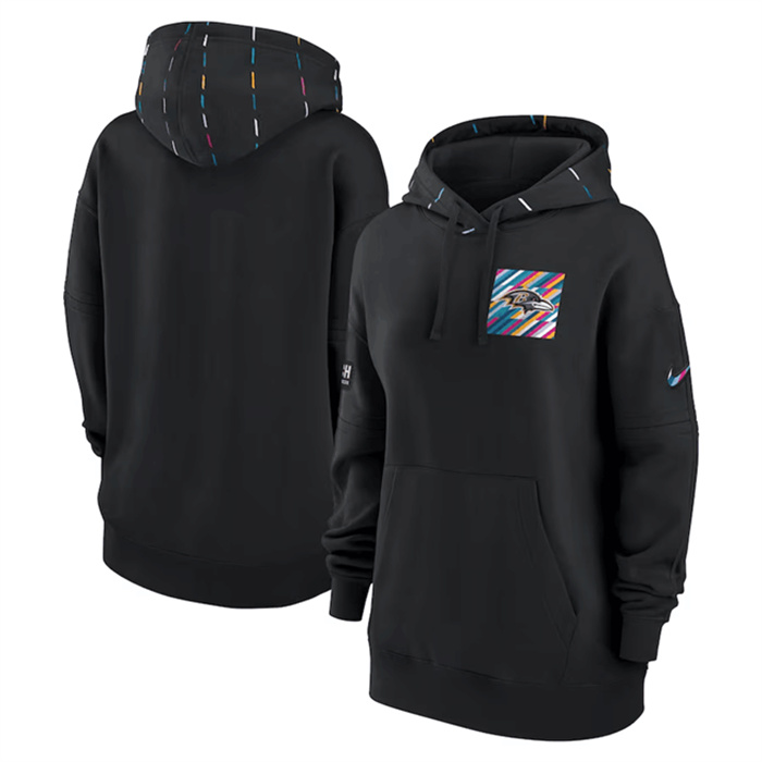 Women's Baltimore Ravens Black 2023 Crucial Catch Club Pullover Hoodie(Run Small) Women's Baltimore Ravens Black 2023 Crucial Catch Club Pullover Hoodie(Run Small)