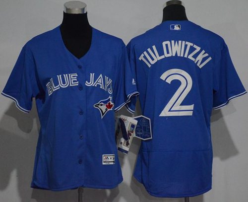 Women's Blue Jays #2 Troy Tulowitzki Blue Flexbase Authentic Stitched MLB Jersey Women's Blue Jays #2 Troy Tulowitzki Blue Flexbase Authentic Stitched MLB Jersey