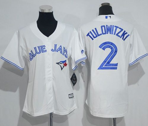 Women's Blue Jays #2 Troy Tulowitzki White Home Stitched MLB Jersey