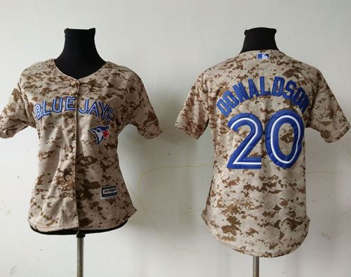 Women's Blue Jays #20 Josh Donaldson Camo Fashion Stitched MLB Jersey