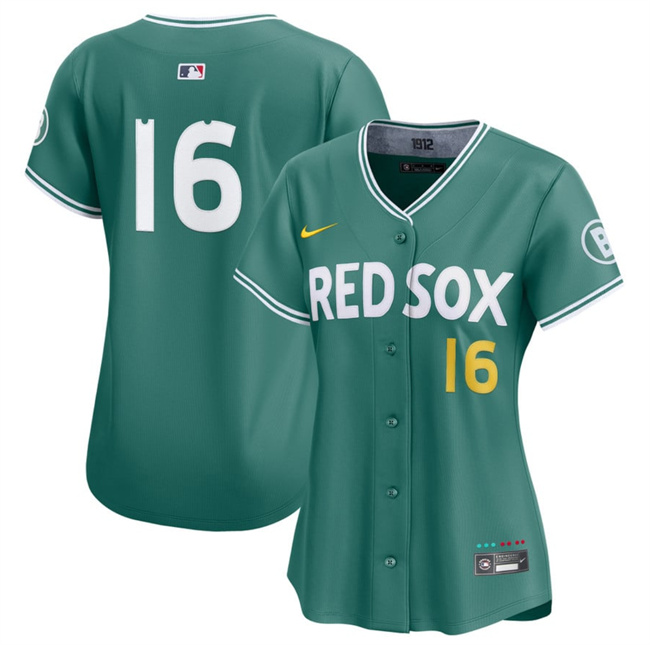 Women's Boston Red Sox #16 Jarren Duran Green 2025 City Connect Limited Stitched Baseball Jersey(Run Small) Women's Boston Red Sox #16 Jarren Duran Green 2025 City Connect Limited Stitched Baseball Jersey(Run Small)
